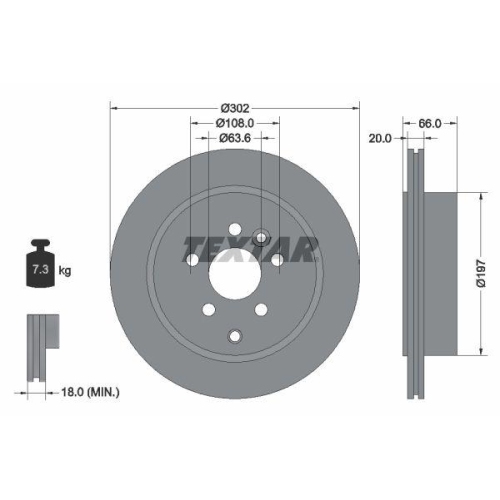 TEXTAR Bremsscheibe PRO 92162803