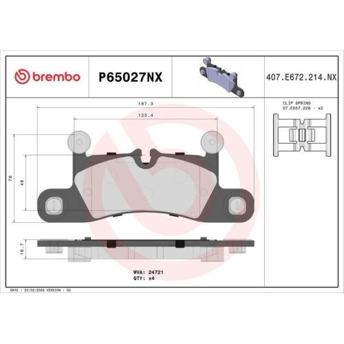 BREMBO Bremsbelagsatz, Scheibenbremse XTRA LINE - Ceramic P65027NX