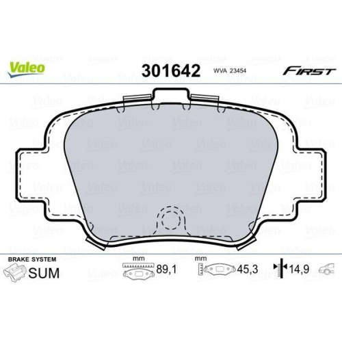 VALEO Bremsbelagsatz, Scheibenbremse FIRST 301642