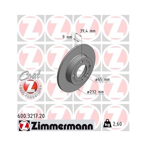 ZIMMERMANN Bremsscheibe COAT Z 600.3217.20