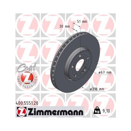 ZIMMERMANN Bremsscheibe COAT Z 400.5551.20