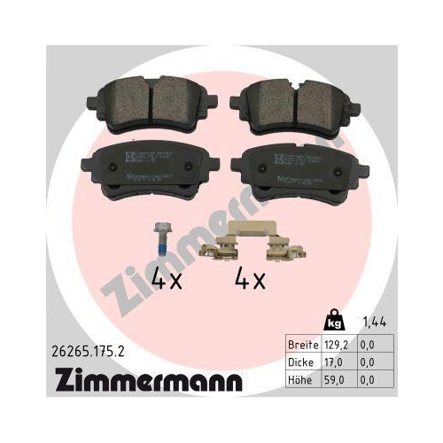 ZIMMERMANN Bremsbelagsatz, Scheibenbremse 26265.175.2