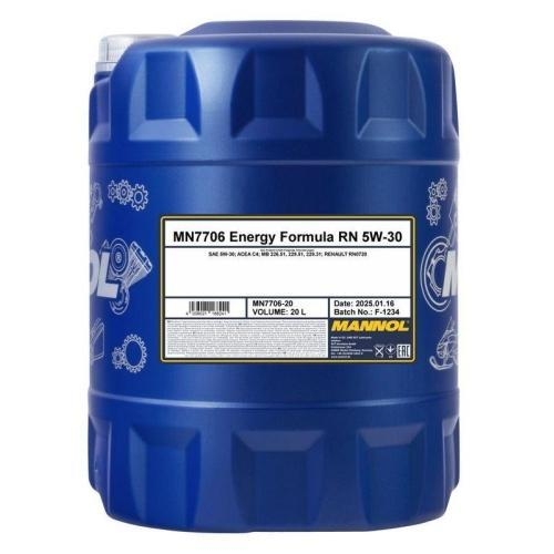 Motor&ouml;l Motoren&ouml;l Mannol Energy Formula RN 5W-30 20 Liter Kanister MN7706-20