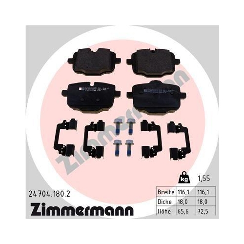 ZIMMERMANN Bremsbelagsatz, Scheibenbremse 24704.180.2