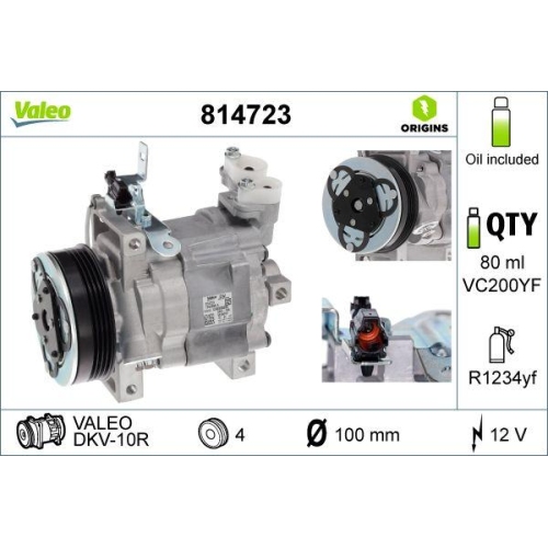 VALEO Kompressor, Klimaanlage VALEO ORIGINS NEW OE TECHNOLOGIE 814723