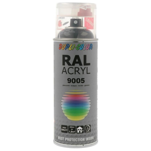 Lackspray Spr&uuml;hlack 400ml RAL 9005 tiefschwarz gl&auml;nzend 349836 DUPLI COLOR