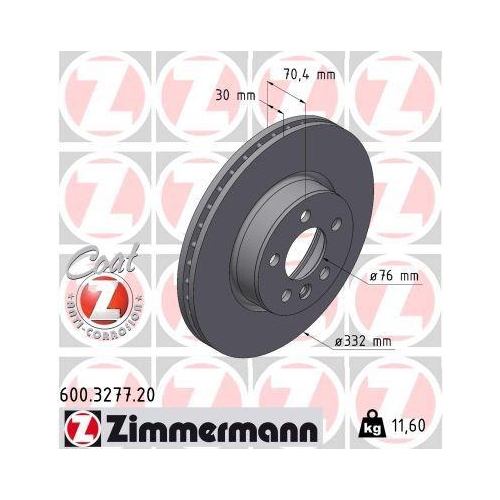 ZIMMERMANN Bremsscheibe COAT Z 600.3277.20