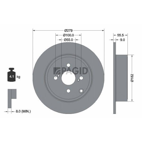 PAGID Bremsscheibe 54263NC