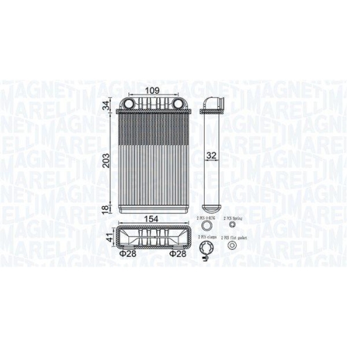 MAGNETI MARELLI W&auml;rmetauscher, Innenraumheizung 350218512000