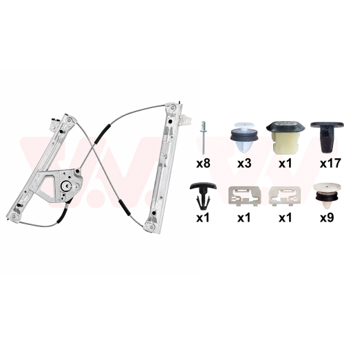 VAN WEZEL Fensterheber + Einbausatz, T&uuml;r 4034268+4035799