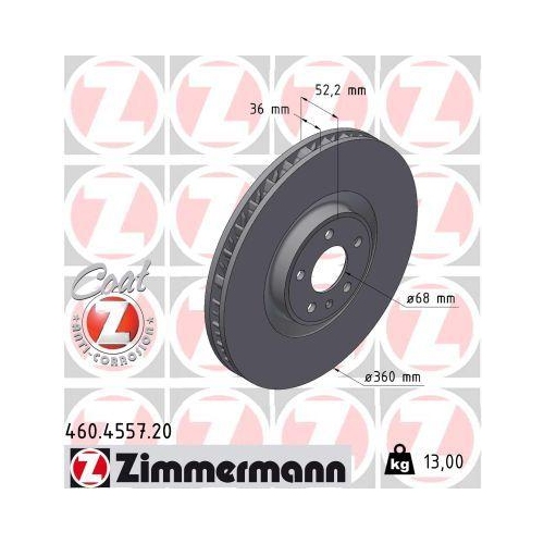 ZIMMERMANN Bremsscheibe COAT Z 460.4557.20