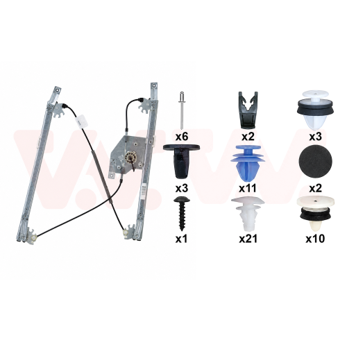 VAN WEZEL Fensterheber + Einbausatz, T&uuml;r 4084262+4084799