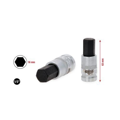 1/2 Zoll Bit-Stecknuss Innensechskant f&uuml;r HV-Batteriebefestigungen f&uuml;r VAG 16mm
