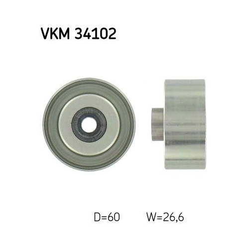 SKF Umlenk-/F&uuml;hrungsrolle, Keilrippenriemen VKM 34102