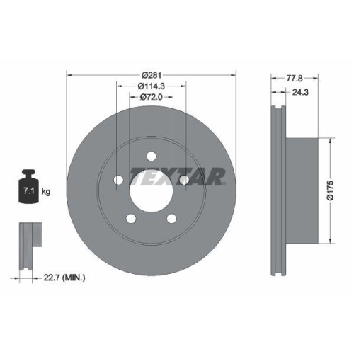 TEXTAR Bremsscheibe PRO 92186803
