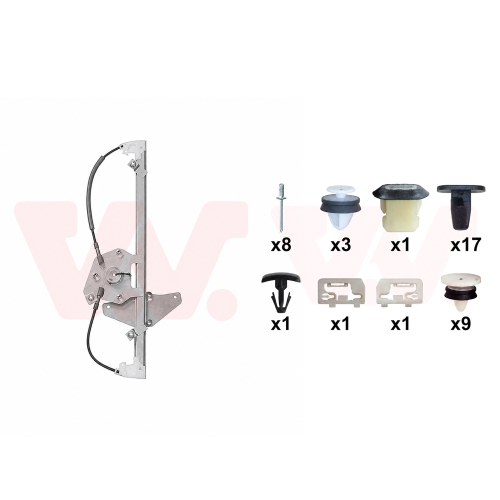 VAN WEZEL Fensterheber + Einbausatz, T&uuml;r 4034266+4035799