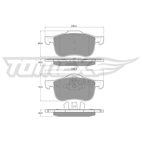 TOMEX Brakes Bremsbelagsatz, Scheibenbremse TX 14-04