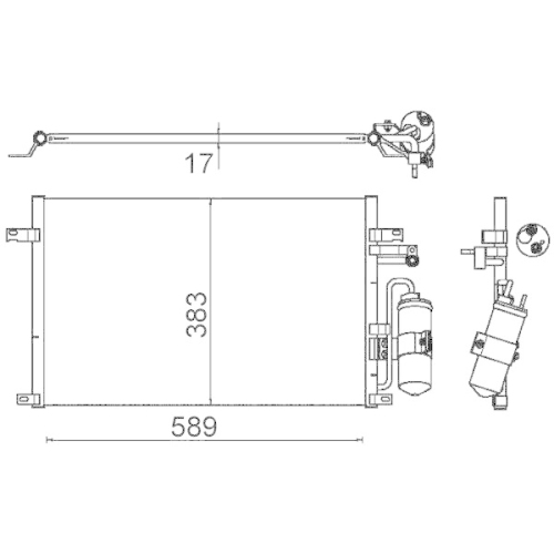 MAHLE Kondensator, Klimaanlage BEHR AC 644 000S