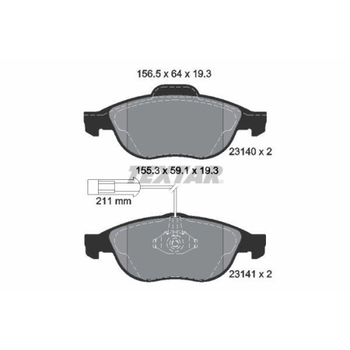 TEXTAR Bremsbelagsatz, Scheibenbremse Q+ 2314002