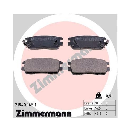 ZIMMERMANN Bremsbelagsatz, Scheibenbremse 21840.145.1
