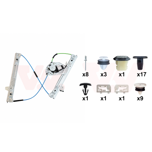 VAN WEZEL Fensterheber + Einbausatz, T&uuml;r 4034270+4035799