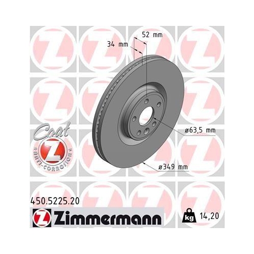 ZIMMERMANN Bremsscheibe COAT Z 450.5225.20