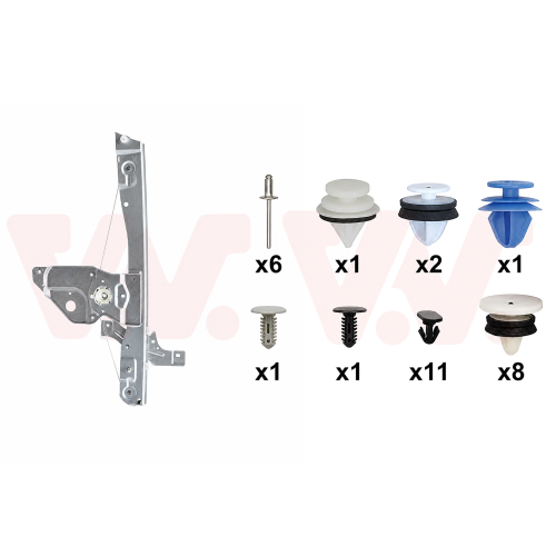 VAN WEZEL Fensterheber + Einbausatz, T&uuml;r 4068261+4068799