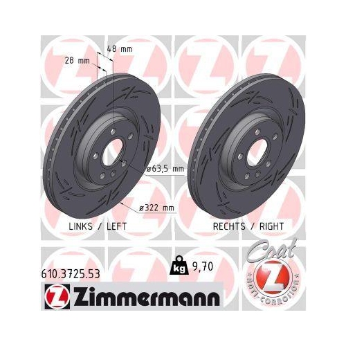 ZIMMERMANN Bremsscheibe BLACK Z 610.3725.53