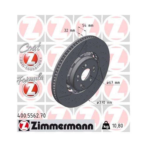 ZIMMERMANN Bremsscheibe FORMULA Z 400.5562.70