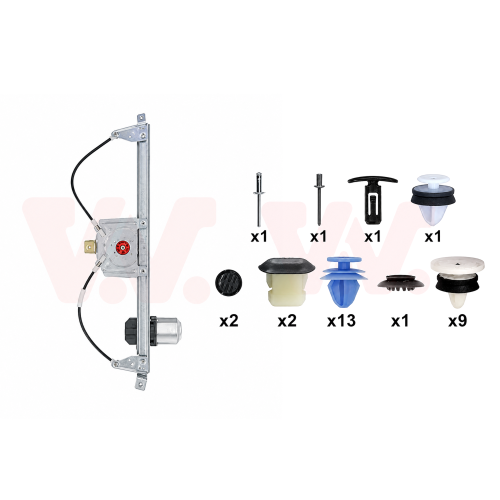 VAN WEZEL Fensterheber + Einbausatz, T&uuml;r 4386262+4386799