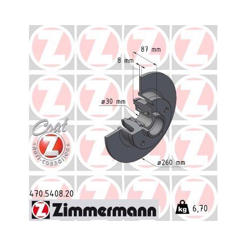 ZIMMERMANN Bremsscheibe COAT Z 470.5408.20