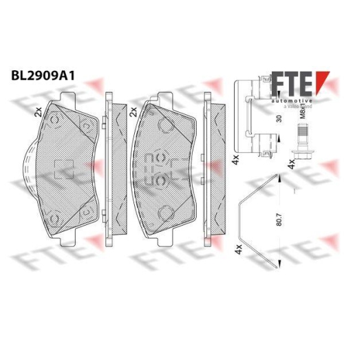 FTE Bremsbelagsatz, Scheibenbremse 9011151