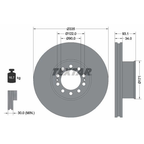 TEXTAR Bremsscheibe 93138000