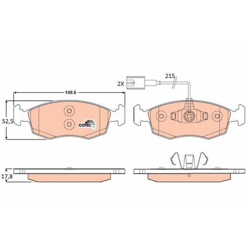 TRW Bremsbelagsatz, Scheibenbremse COTEC GDB1900
