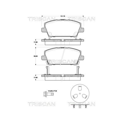 TRISCAN Bremsbelagsatz, Scheibenbremse 8110 40013