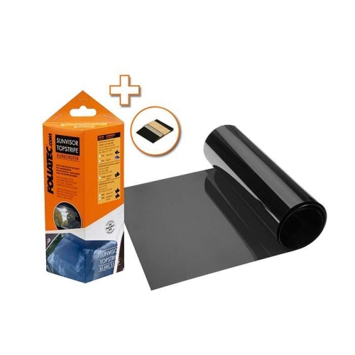 Foliatec Sonnenblendstreifen tiefschwarz metallisiert Topstripe Reflex 15x152cm