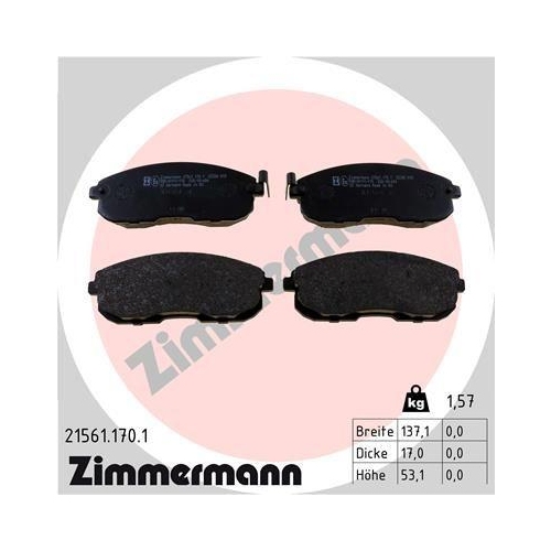 ZIMMERMANN Bremsbelagsatz, Scheibenbremse 21561.170.1
