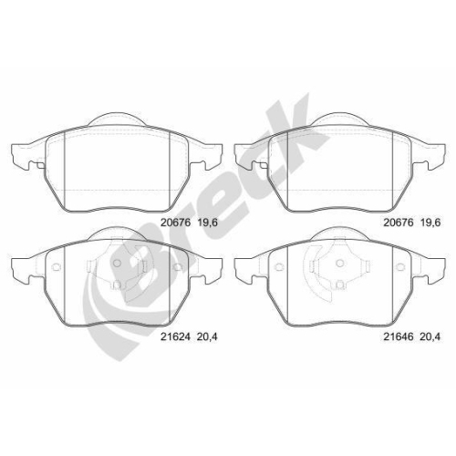 BRECK Bremsbelagsatz, Scheibenbremse 21624 00 701 00