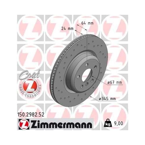ZIMMERMANN Bremsscheibe SPORT Z 150.2982.52