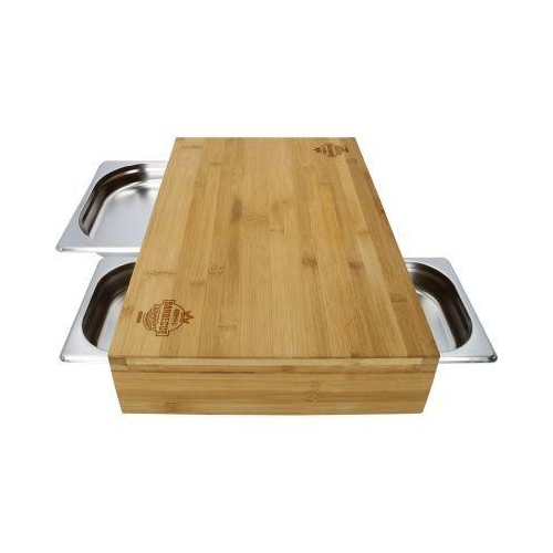 Schneidbrett mit 3 Edelstahl-Auffangschalen KS Tools 100225