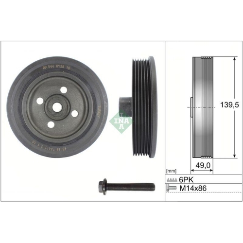 Schaeffler INA Riemenscheibensatz, Kurbelwelle 544 0139 20