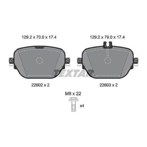 TEXTAR Bremsbelagsatz, Scheibenbremse Q+ 2260203