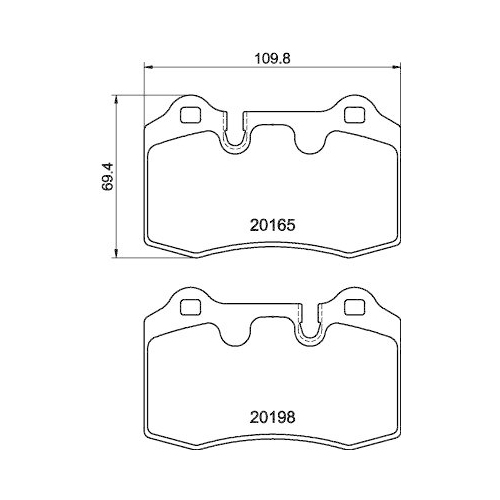 HELLA Bremsbelagsatz, Scheibenbremse 8DB 355 015-881
