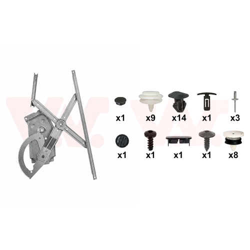 VAN WEZEL Fensterheber + Einbausatz, T&uuml;r 4380261+4380799