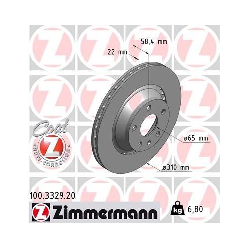 ZIMMERMANN Bremsscheibe COAT Z 100.3329.20