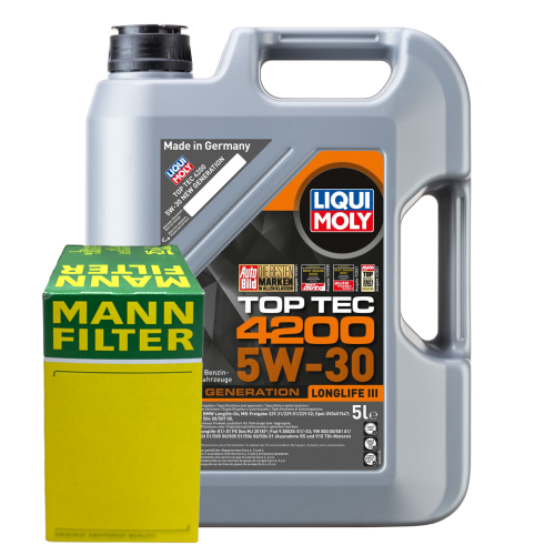 Liqui Moly Top Tec4200 Motor&ouml;l 5W-30 NewGeneration 5Liter+Mann &Ouml;lfilter Kit Satz