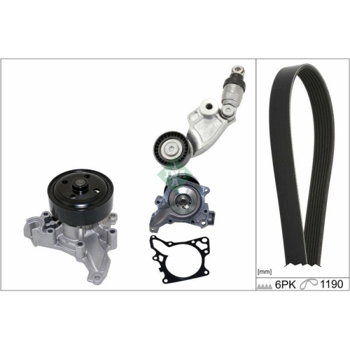 Schaeffler INA Wasserpumpe + Keilrippenriemensatz 529 0119 30