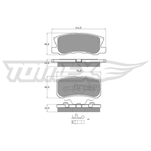 TOMEX Brakes Bremsbelagsatz, Scheibenbremse TX 15-04
