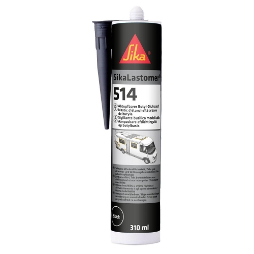 Sika Lastomer 514 schwarz 310ml Butyldichtstoff dauerelastisch abtupfbar 780435