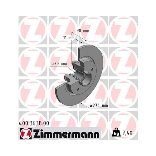 ZIMMERMANN Bremsscheibe 400.3638.00